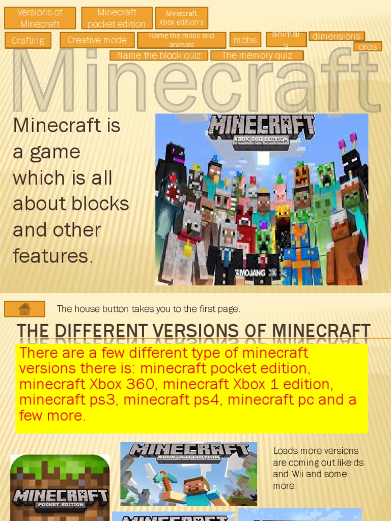 Minecraft Versions, Crafting, and Quizzes | PDF | Minecraft | Leisure