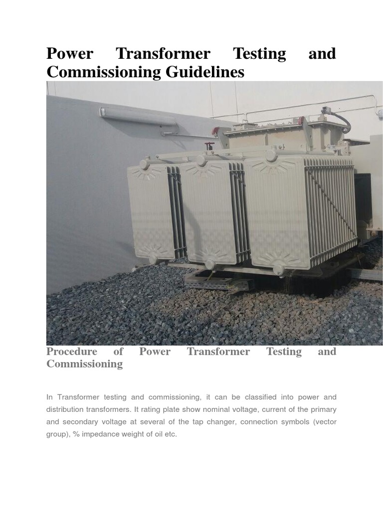 Transformer Testing and Commissioning PDF Transformer Electric Power