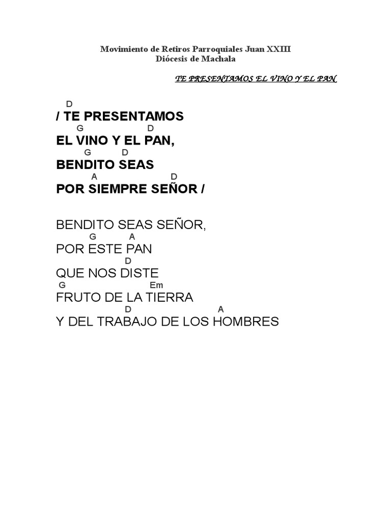 Te Presentamos El Vino y El Pan PDF PDF