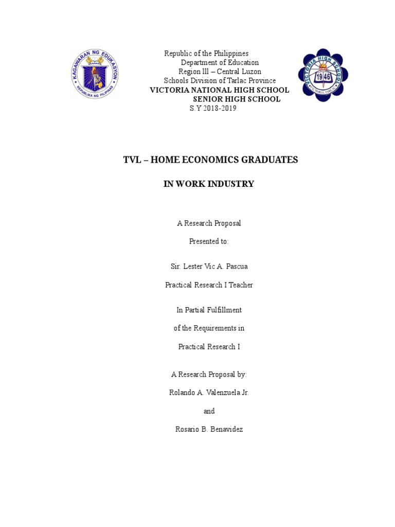 research paper about tvl home economics