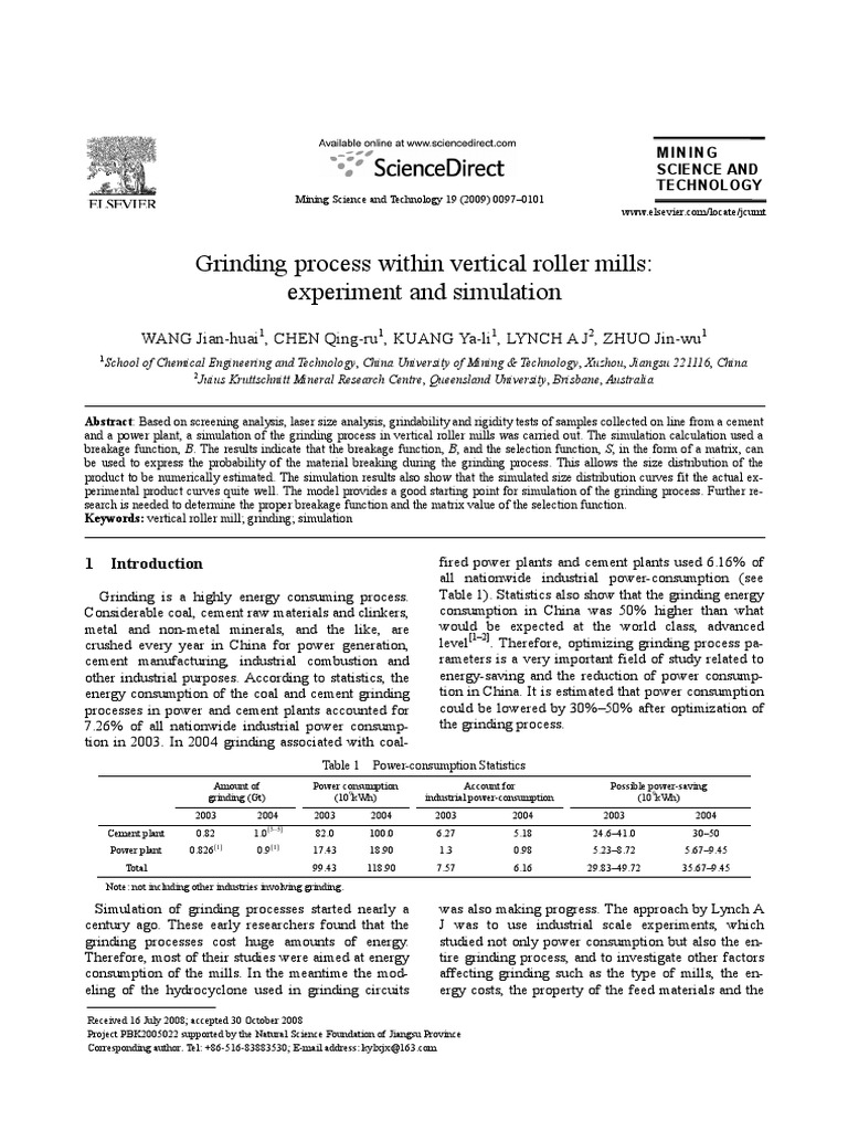 Vertical Roller Mill Grinding Analysis | PDF