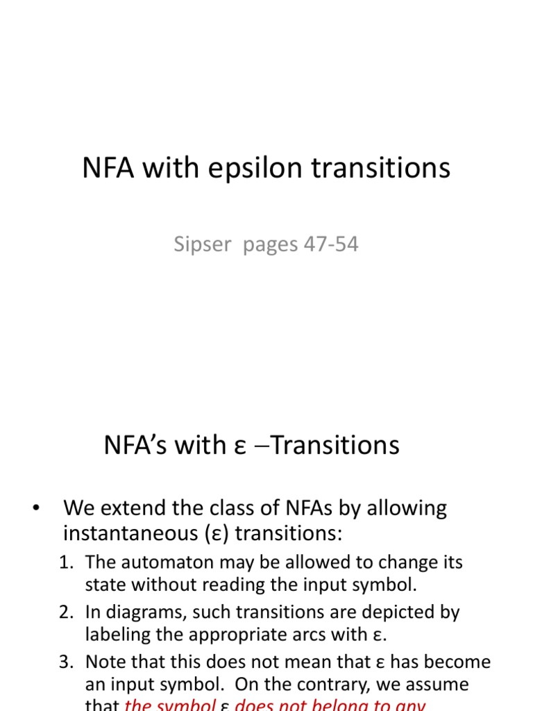 Nfa Epsilon Defined Pdf Linguistics Formal Methods