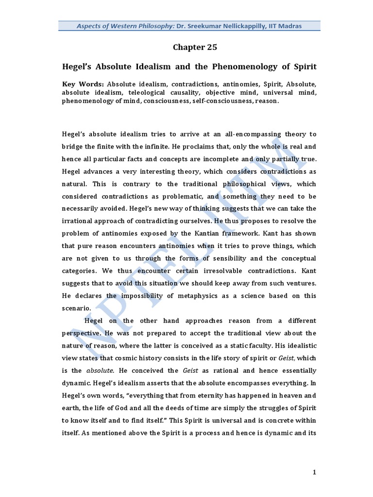 Hegel Absolute Idealism Pdf Georg Wilhelm Friedrich Hegel Idealism