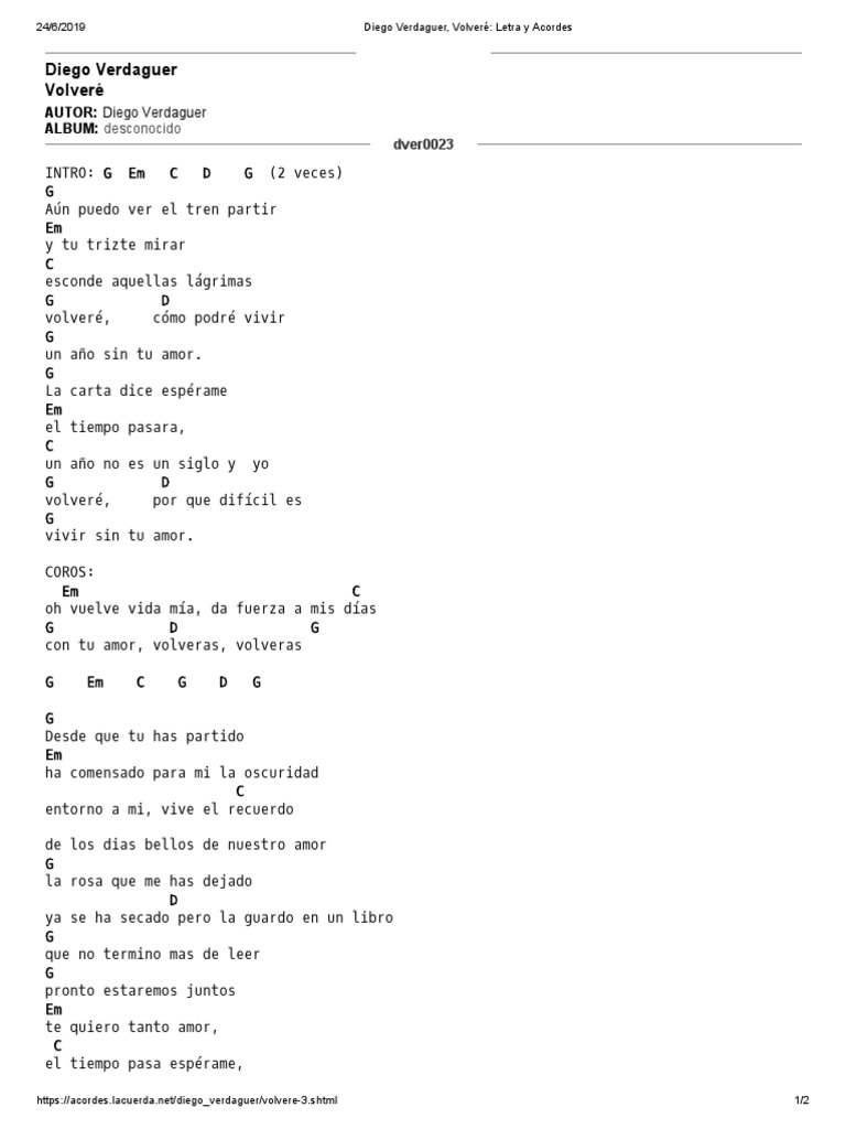Letra y acordes de 