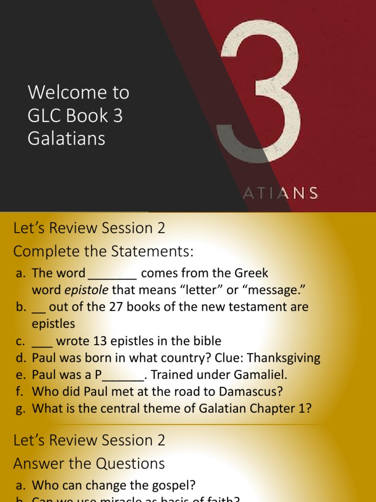 GLC Book 3 Session 2 - MCDC | PDF | Epistle To The Galatians | Paul The ...