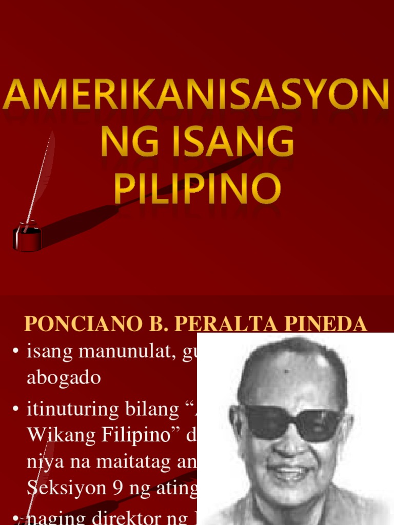 Amerikanisasyon Ng Isang Pilipino ppt