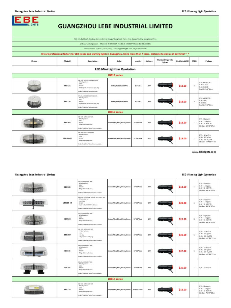 LED Warning Light Quotation from China | PDF | Light Emitting Diode ...
