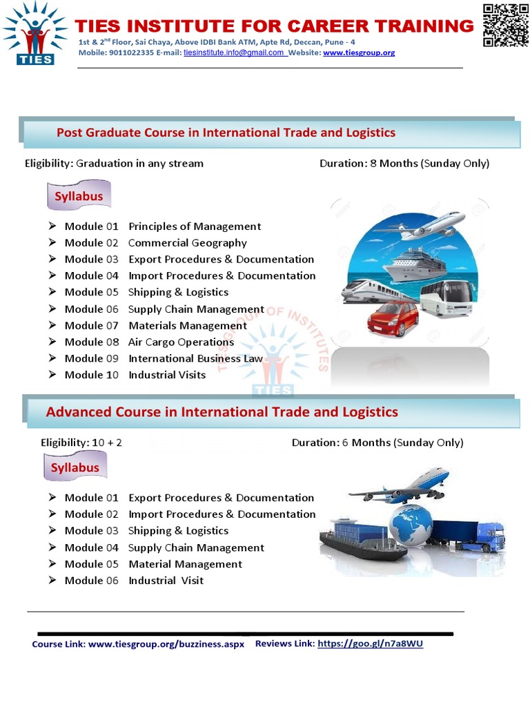 TIES Institute Career Training Overview | PDF | Supply Chain Management ...