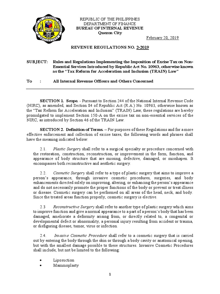 Excise Tax On Cosmetics PDF Plastic Surgery Value Added Tax