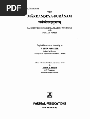Markandeya Purana Sanskrit Text With English Translation Pdfdrive Com Pdf Puranas Vishnu