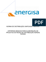 NDU 007 Critérios Básicos Para Elaboração de Projetos de Redes de Distribuição Aéreas Rurais