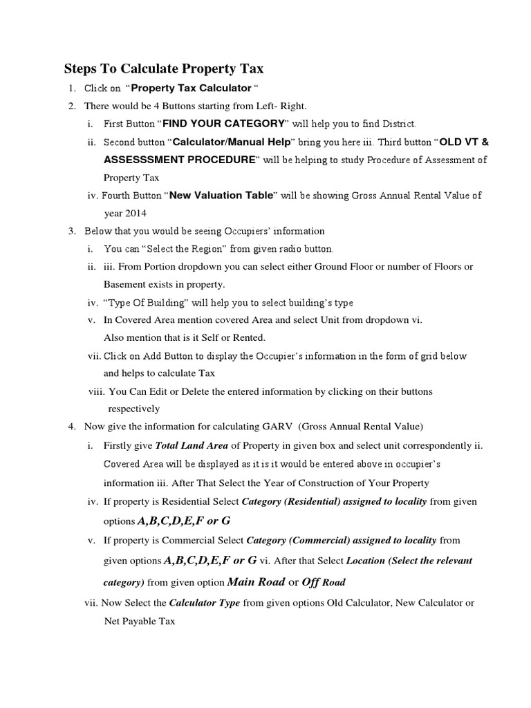 MCD House Tax Calculation Guide | PDF