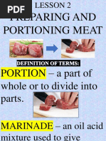 Lesson 2: Preparing and Portioning Meat