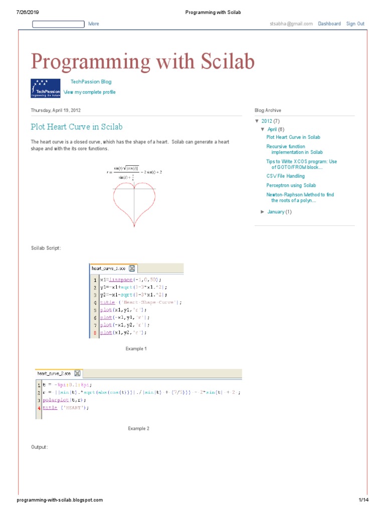 Programming With SCILAB | PDF | Comma Separated Values | Recursion
