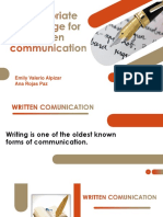 Appropriate Language For Written Communication