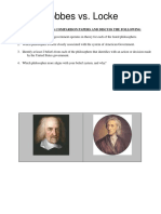 Hobbes vs. Locke: Read The Following Comparison Papers and Discuss The Following