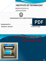 Technocrats Institute of Technology: A Presentation On Atm Machine