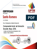 Santo Romero - CERTIFICADO UPTM PDF