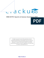 RRB NTPC Sports & Games Questions PDF