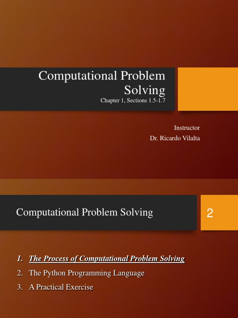 Computational Problem Solving: Chapter 1, Sections 1.5-1.7 | PDF ...