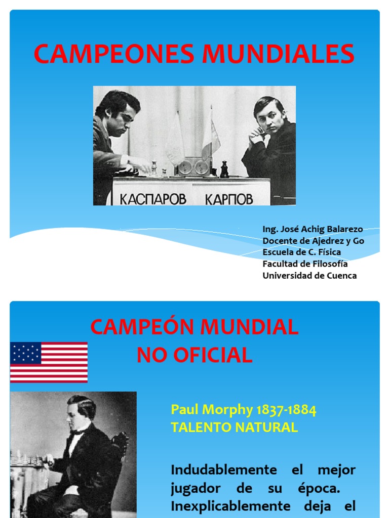 Campeones Mundiales de Ajedrez | PDF | Campeonato mundial de ajedrez ...