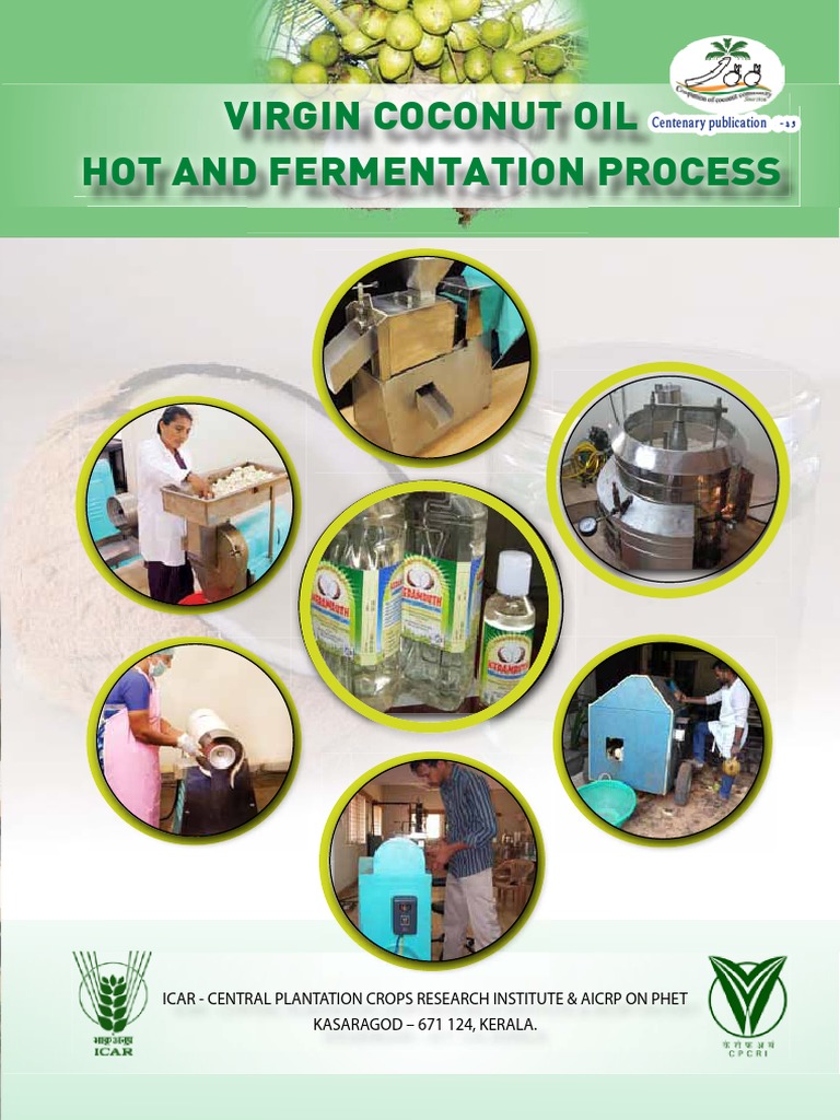 Virgin Coconut Oil: Hot & Fermentation Process | PDF | Coconut Oil ...