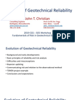 Evolution of Geotechnical Reliability: John T. Christian