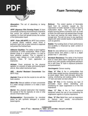Chemguard Foam Terminology