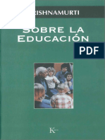 Sobre La Educacion - Jiddu Krishnamurti