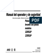 Manual Del Operador y de Seguridad: Plataformas de Levante Con Pluma Modelos 1200SJP 1350SJP