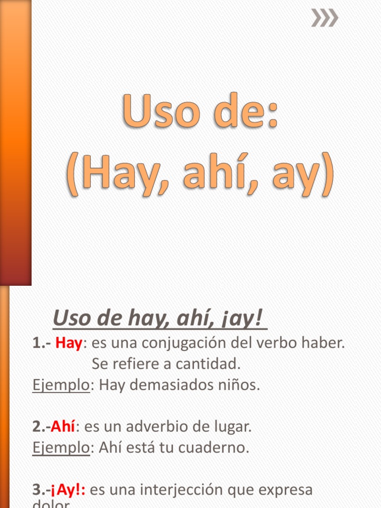 Uso de Hay Ahi Ay | PDF