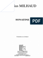 Sonatine Darius Milhaud Parte Clarinete PDF