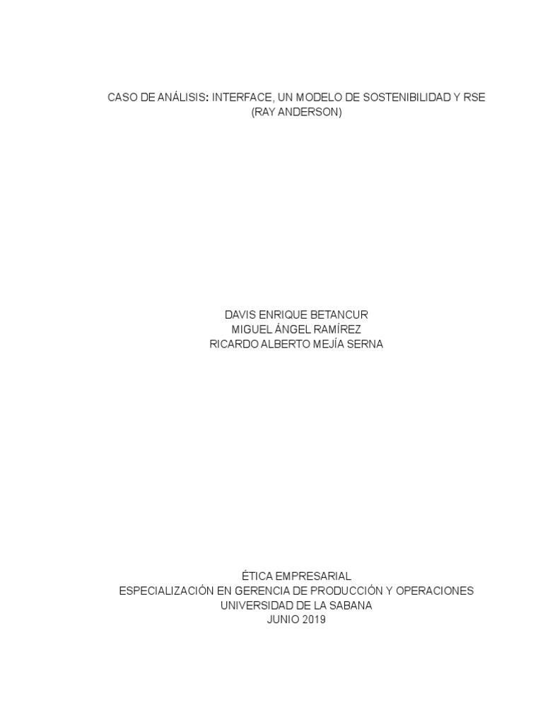 Interface: Sostenibilidad y RSE de Ray Anderson | PDF | Responsabilidad ...