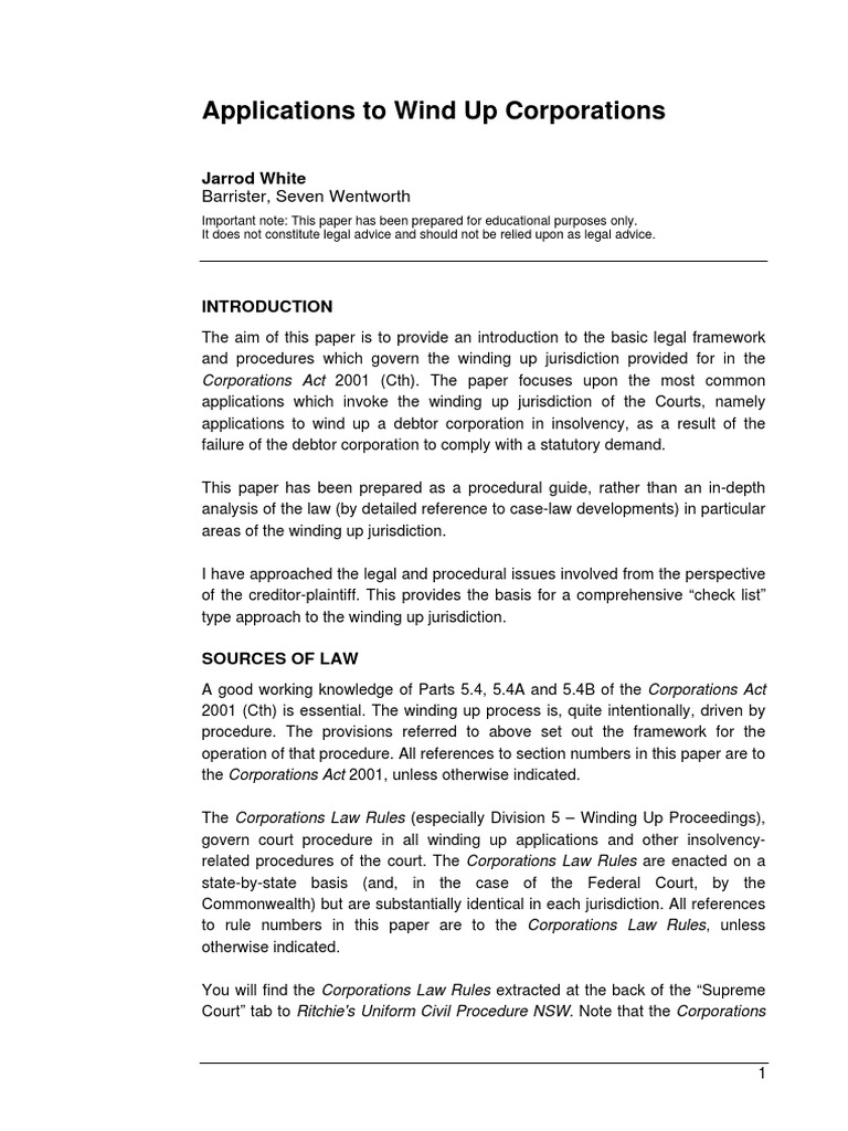 ID - 146 Applications To Wind Up Corporations | PDF | Service Of ...