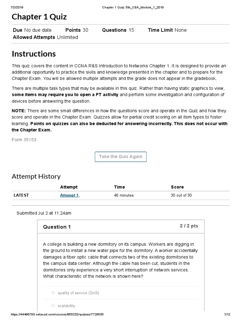 Chapter 1 Quiz - 5th - CEA - Module - 1 - 2019 PDF | PDF | Internet ...