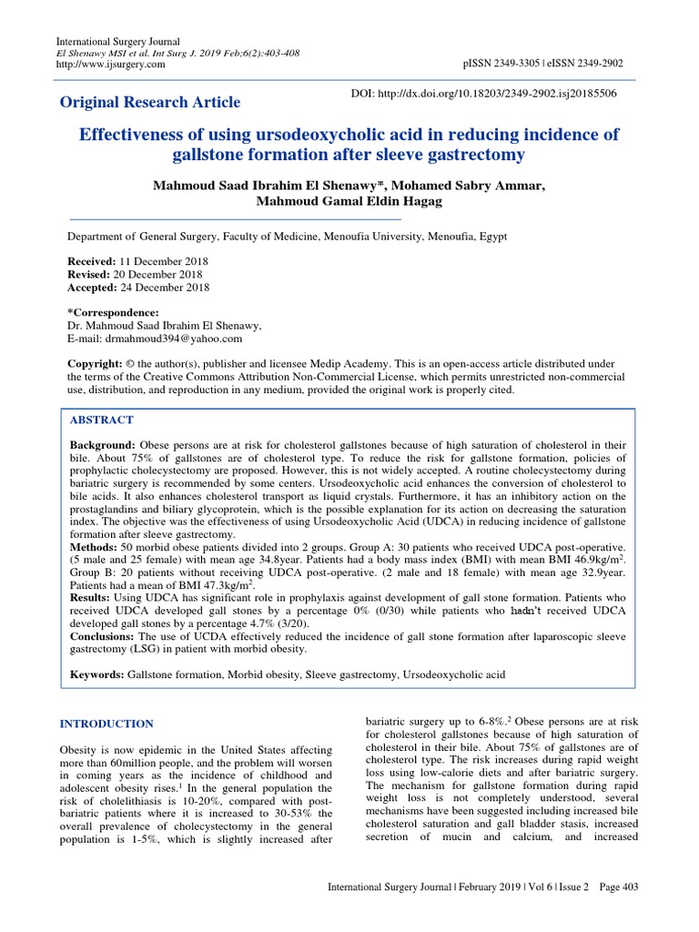 Effectiveness of Using Ursodeoxycholic Acid in Reducing Incidence of