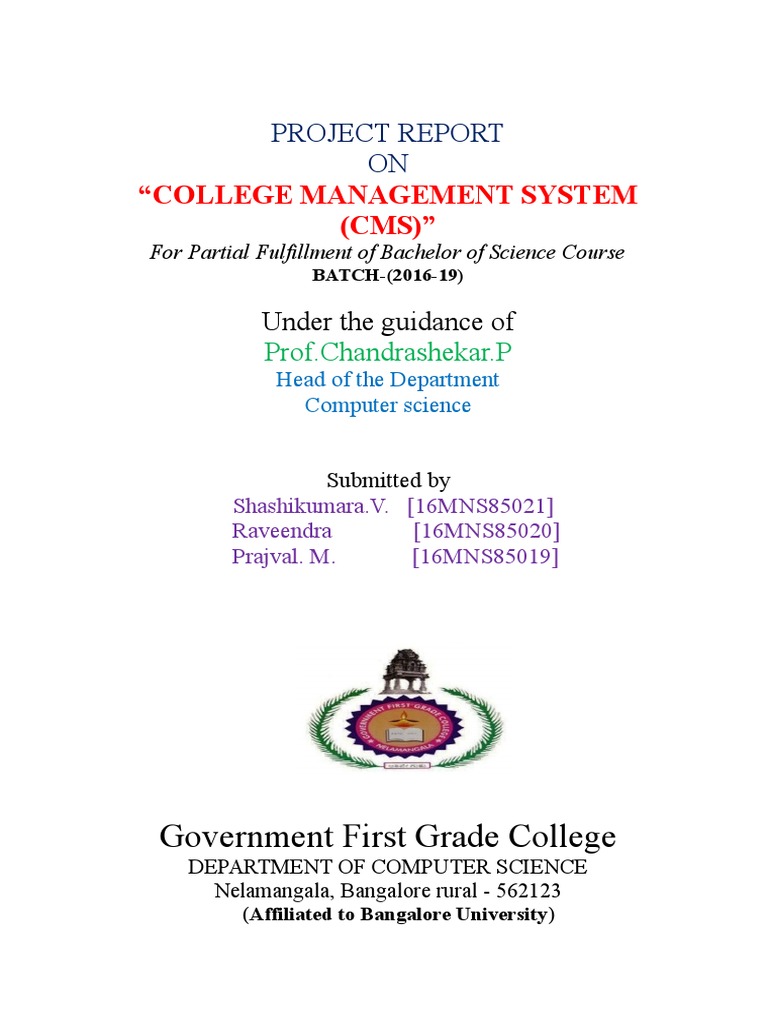 College Management System Project Report | PDF | Basic | Software ...
