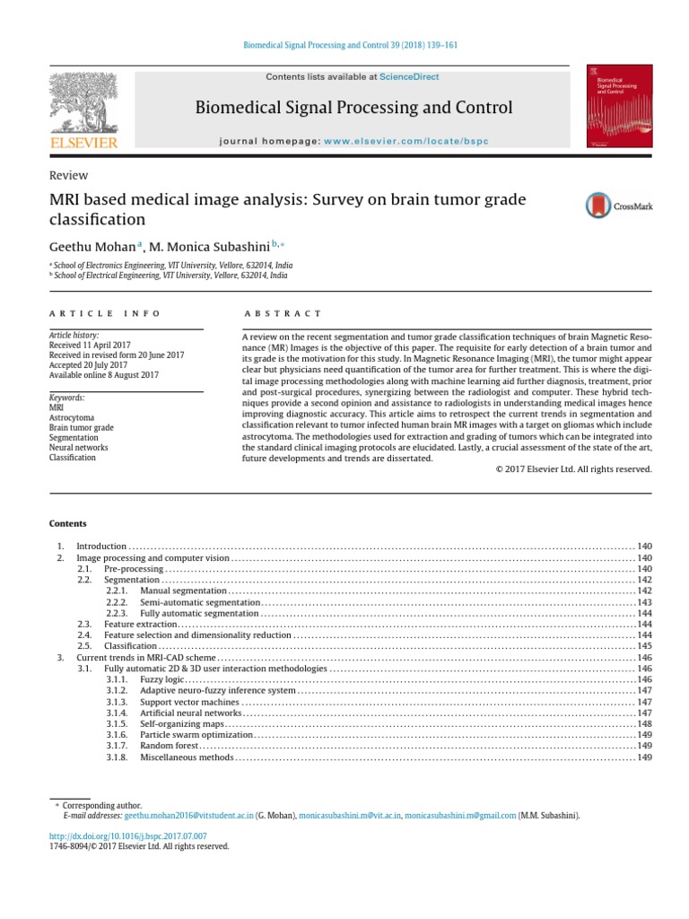 MRI Based Medical Image Analysis | PDF | Image Segmentation | Magnetic ...