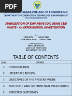 STABILIZATION OF EXPANSIVE SOIL USING C&D WASTE - An EXPERIMENTAL INVESTIGATION