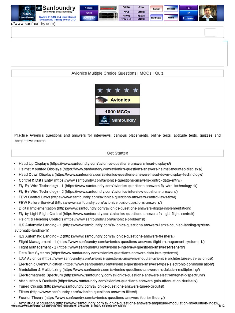 Primary & Secondary Radar Avionics Questions and Answers Sanfoundry