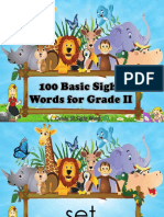 100 Basic Sight Words For Grade II
