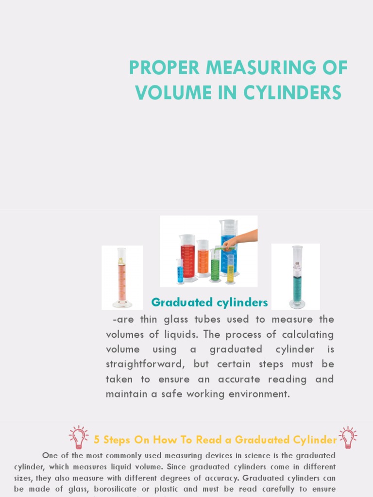 Proper Measuring of Graduated Cylinders With Examples PDF Physical Sciences Chemistry