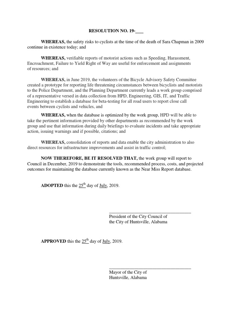 Bicycle Safety Reporting Resolution | PDF | Business | Social Science