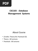 CSC103: Database Management Systems