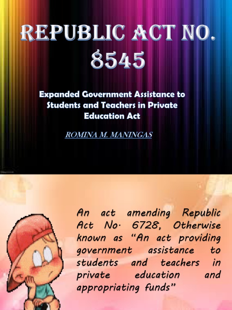 RA 8545: Expanded Assistance for Education | PDF | Private School ...