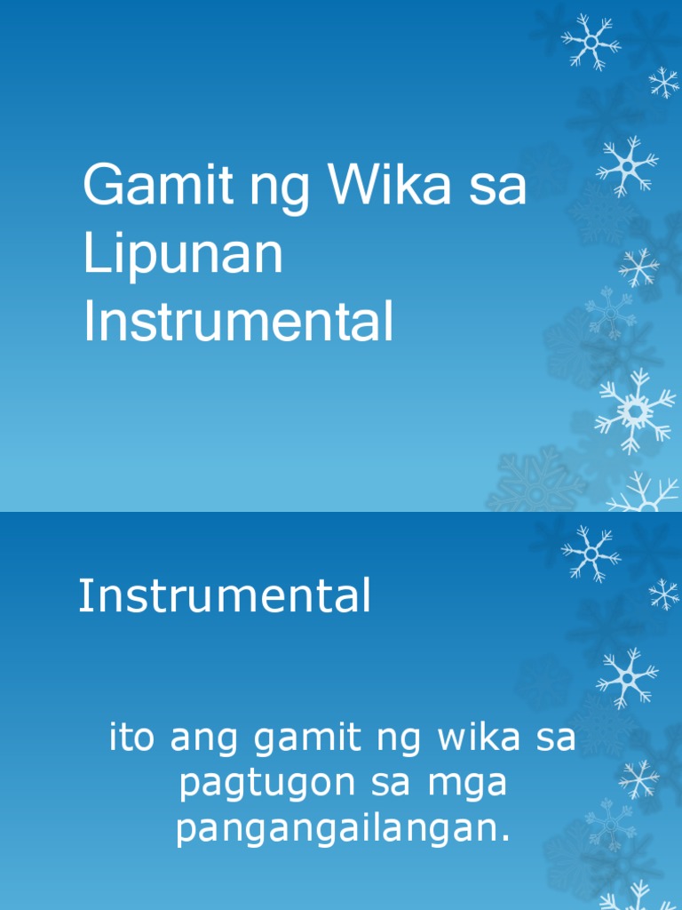 Gamit NG Wika Sa Lipunan Instrumental | PDF