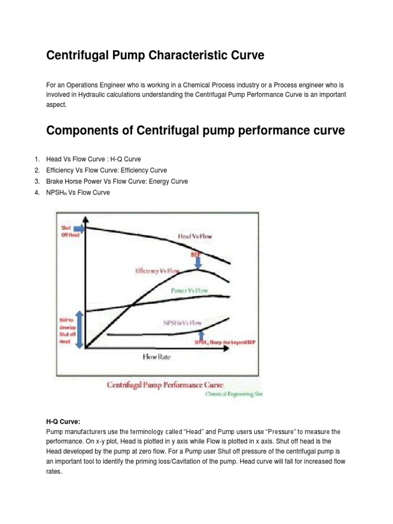 Centrifugal Pump Characteristic Curve | PDF