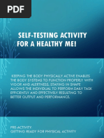 Self-Testing Activity For A Healthy Me!