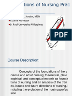 Foundations of Nursing Prac Tice: Maria Girlie D. Jordan, MSN Course Professor ST Paul University Philippines