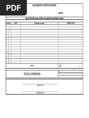Monthly Sales Expense Report